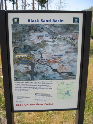 Black Sand Basin Sign